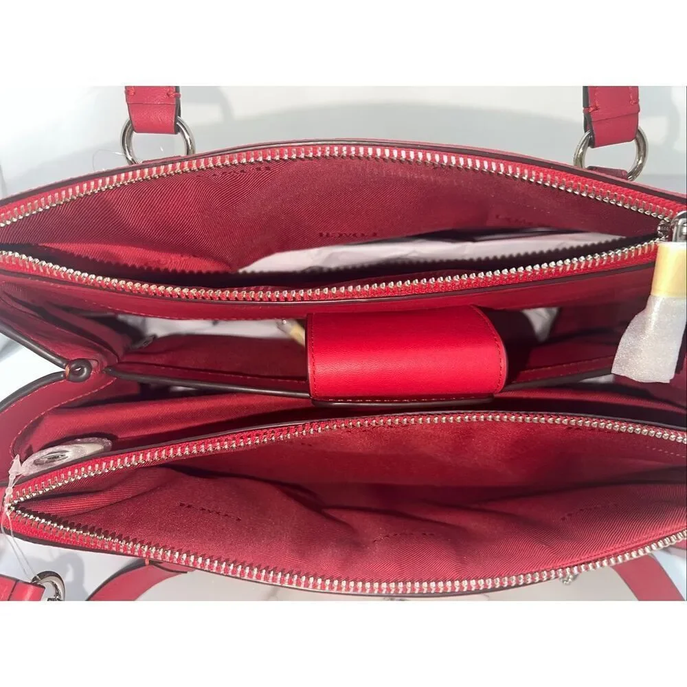 🔥🎁NWT! Coach STANTON Carryall Handbag Sig Canvas Khaki/True Red Msrp:$375.00